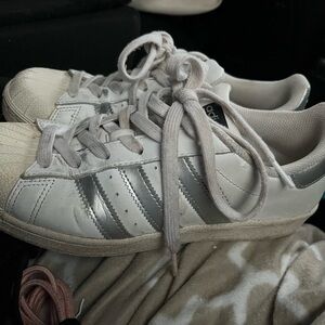 Adidas Cream and White Sneakers